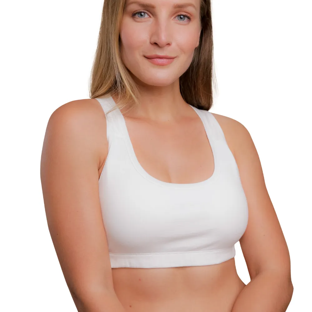 100% Organic Cotton Racerback SPORTS Bra for Eczema