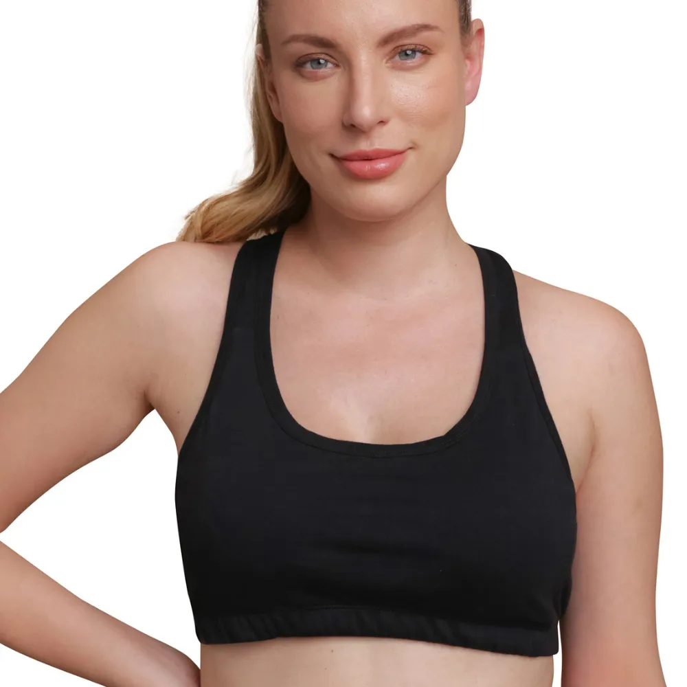 100% Organic Cotton Racerback SPORTS Bra for Eczema