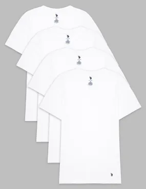 4 PACK COTTON JERSEY CREW NECK T-SHIRTS