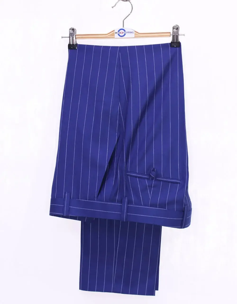 60s Mod Style Royal Blue Pinstripe Suit