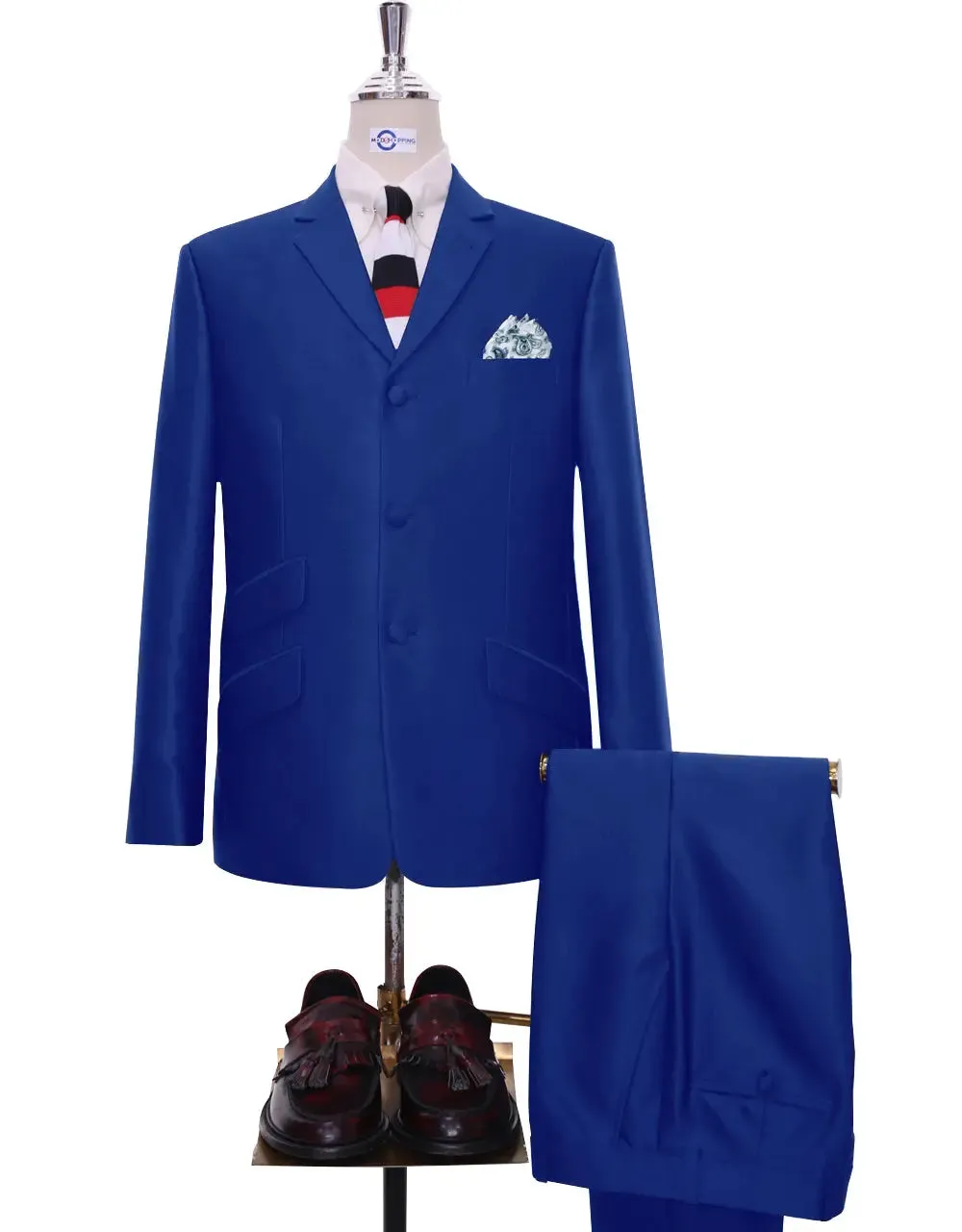 60s Mod Tailored Royal Blue Tonic Suit