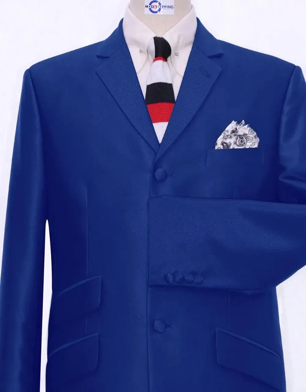 60s Mod Tailored Royal Blue Tonic Suit