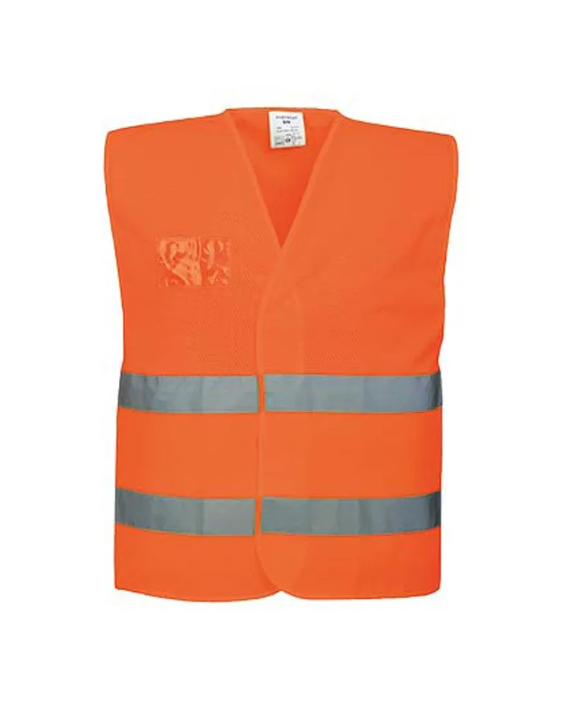 (6/Case) Class 2 Portwest Orange Hi-Vis Mesh Vest