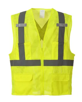 (6/Case) Class 2 Portwest Yellow Atlanta Mesh Vest