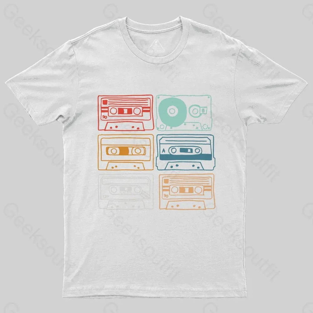 80s 90s Retro Party Costume Cassette Tapes T-Shirt