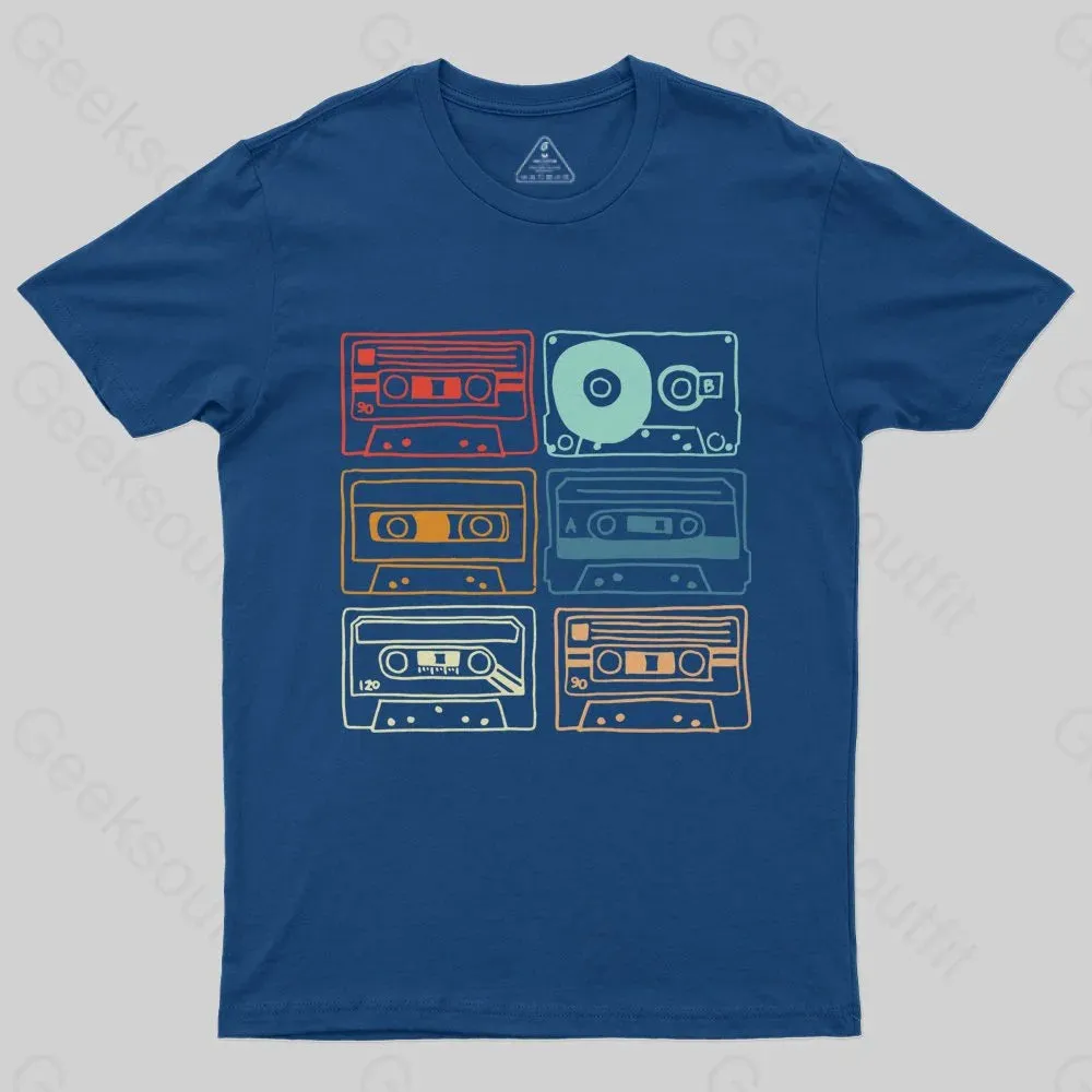 80s 90s Retro Party Costume Cassette Tapes T-Shirt