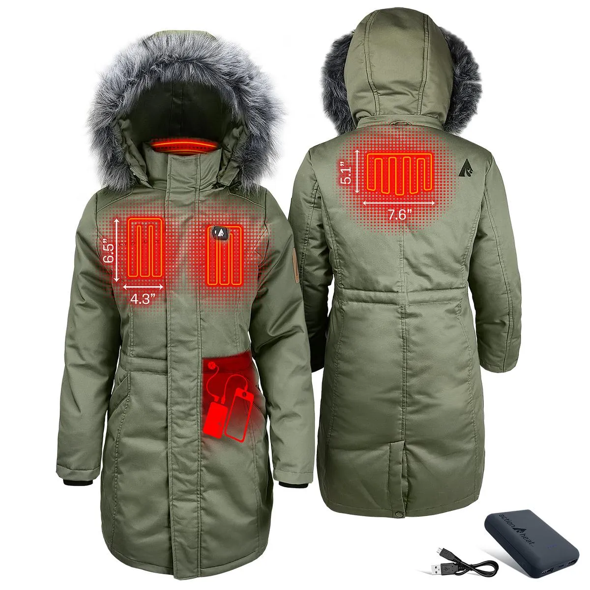 ActionHeat 5V Women's Battery Heated Parka Jacket