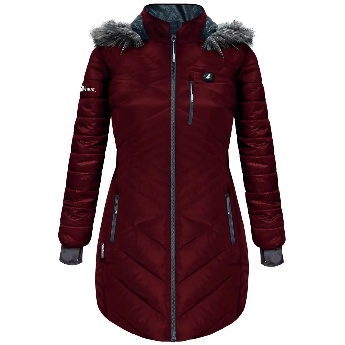 ActionHeat 5V Women's Heated Long Puffer Jacket W/ Hood