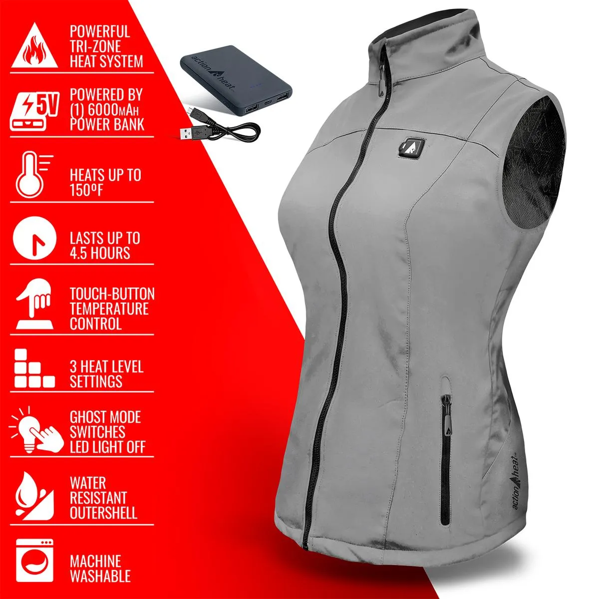 ActionHeat 5V Women's Softshell Battery Heated Vest