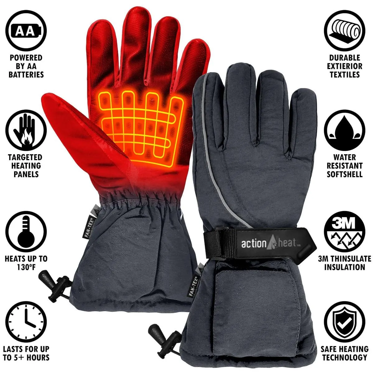 ActionHeat AA Men's Battery Heated Gloves