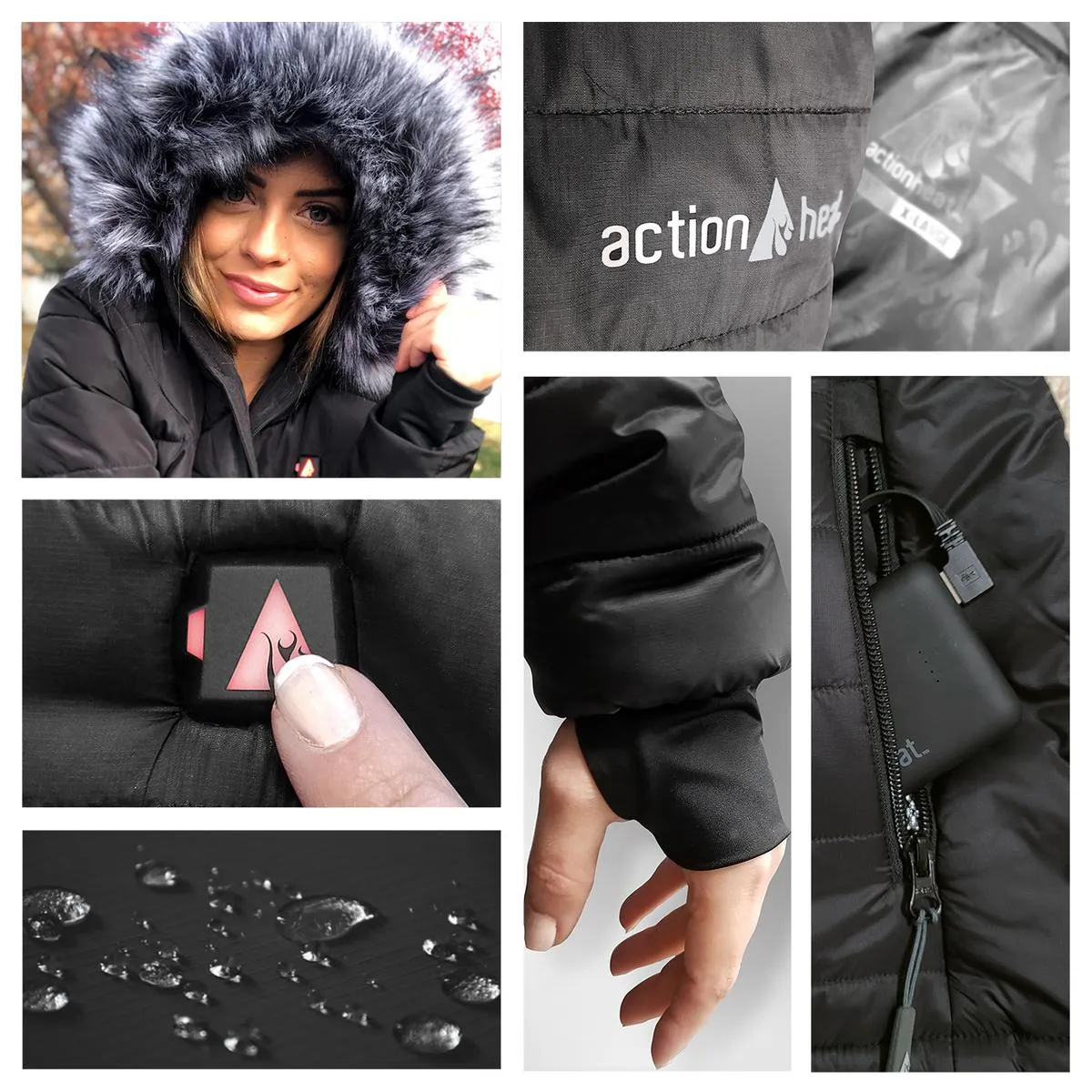 ActionHeat Philadelphia Eagles 5V Women's Long Puffer Battery Heated Jacket