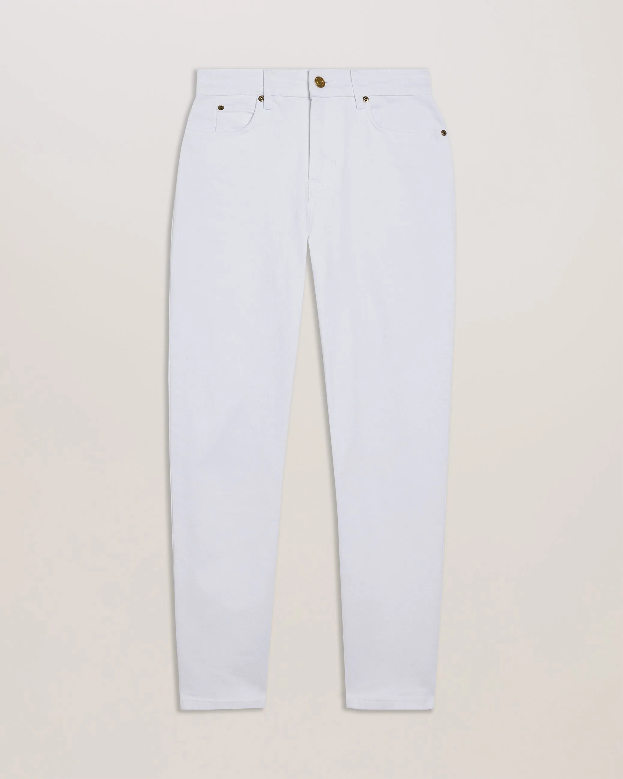 Alces Mid Rise Straight Leg Jeans White