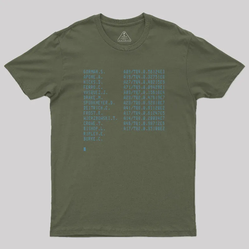 Aliens Crew Manifest Geek T-Shirt