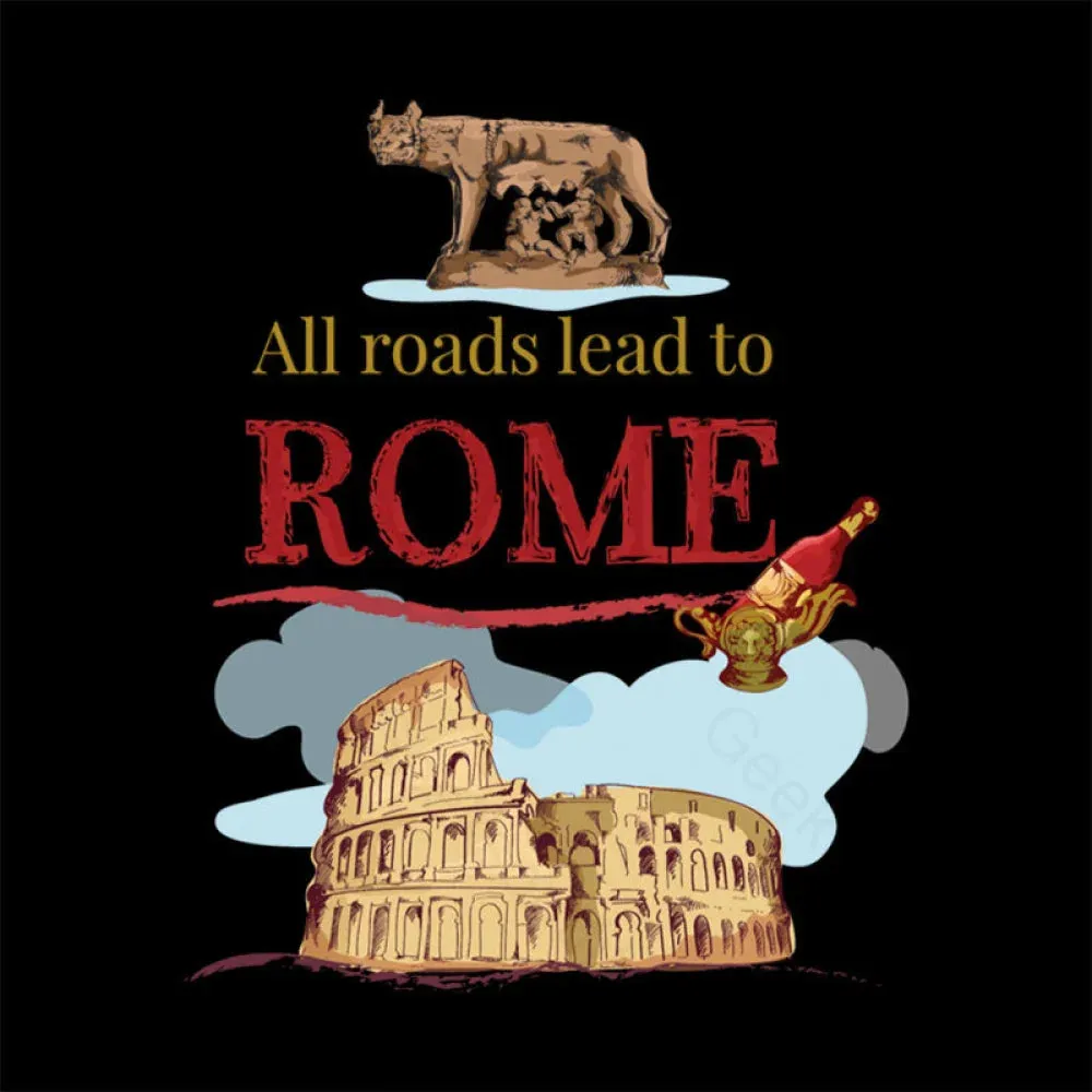 All Roads Lead to Rome Nerd T-Shirt