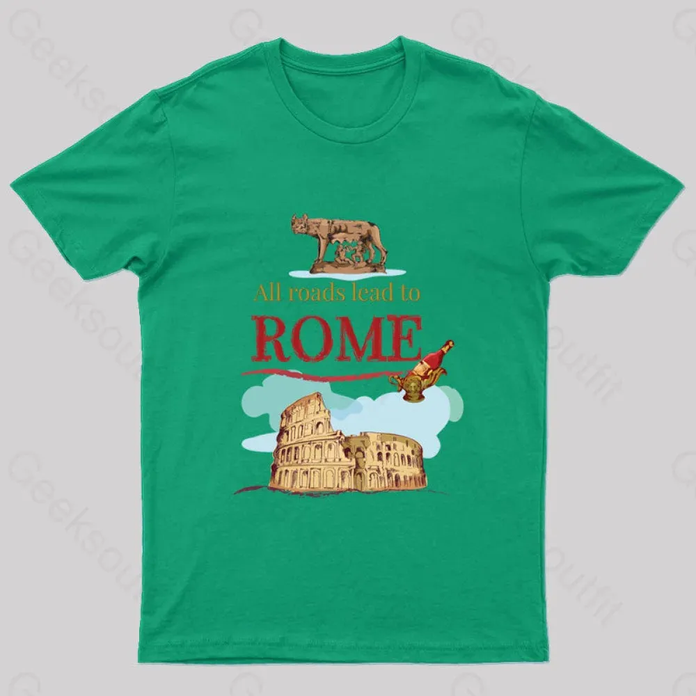 All Roads Lead to Rome Nerd T-Shirt