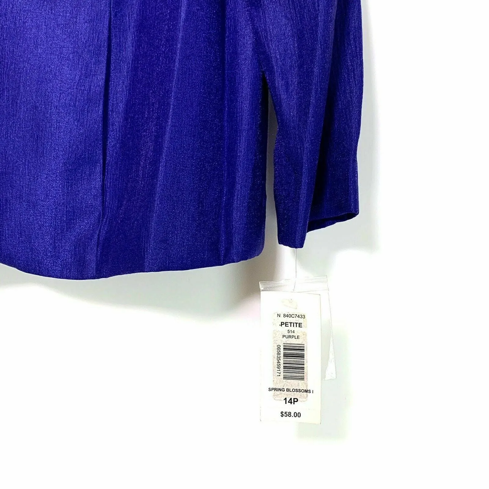 Allison Daley Petite Womens Size 14P Purple Jacket 1 Button