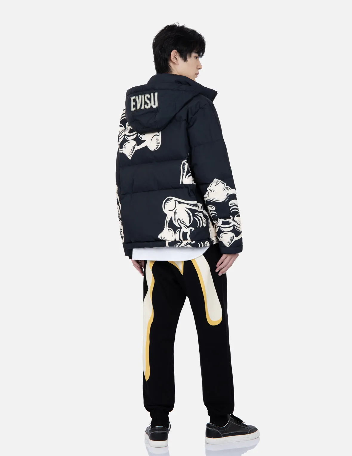 Allover Godhead Print Down Jacket