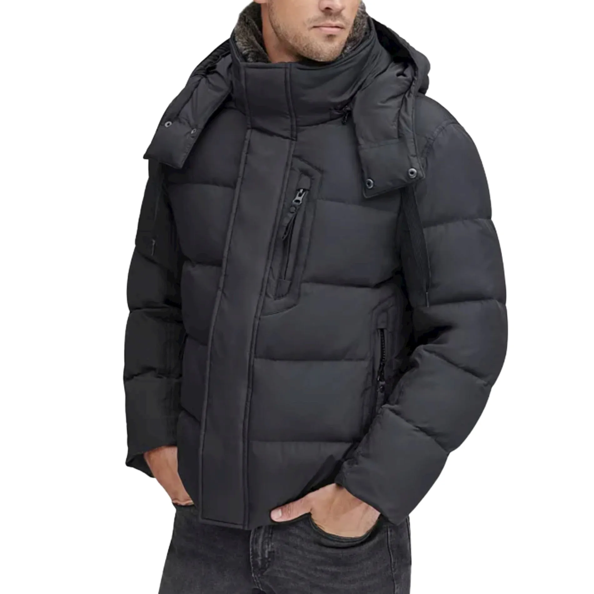 Andrew Marc Baltic Down Filled Fur Collar Hooded Puffer Coat Jacket