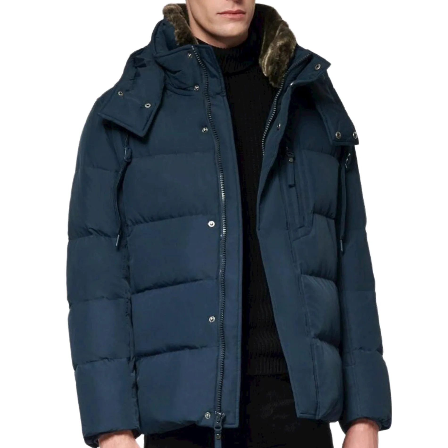 Andrew Marc Baltic Down Filled Fur Collar Hooded Puffer Coat Jacket