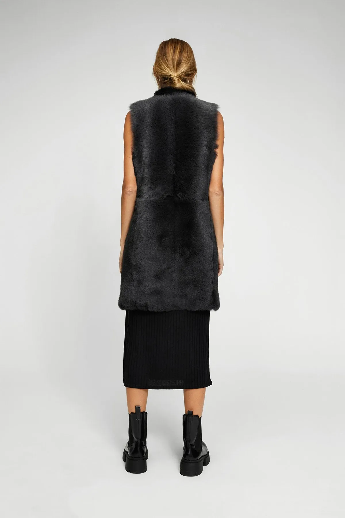 Anthracite Shearling Vest