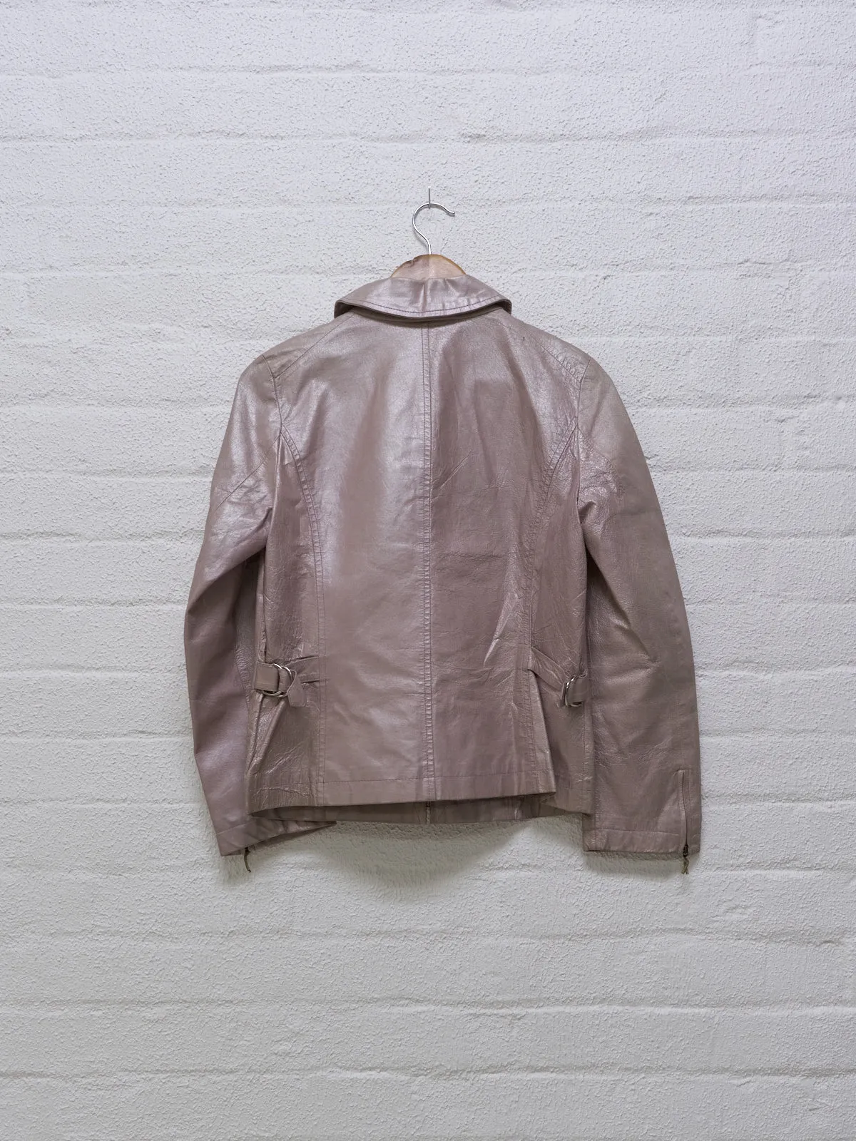 APC AW1994 dusty pink leather zip jacket - womens S