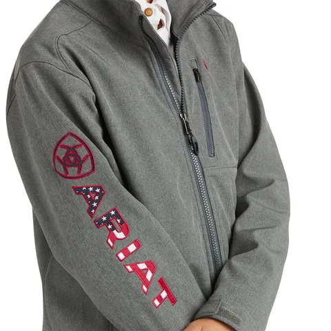 Ariat Boys Logo 2.0 Softshell Charcoal Americana Jacket