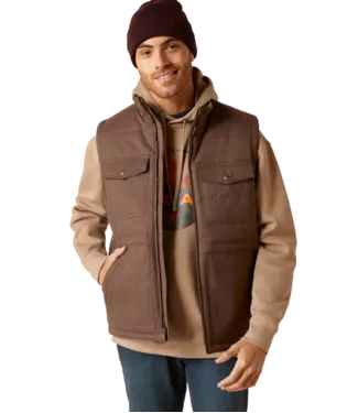 Ariat® Men's Grizzly Insulated Canvas Zip Front Western Vest