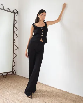 Athena Trousers Crepe Twill Viscose Black