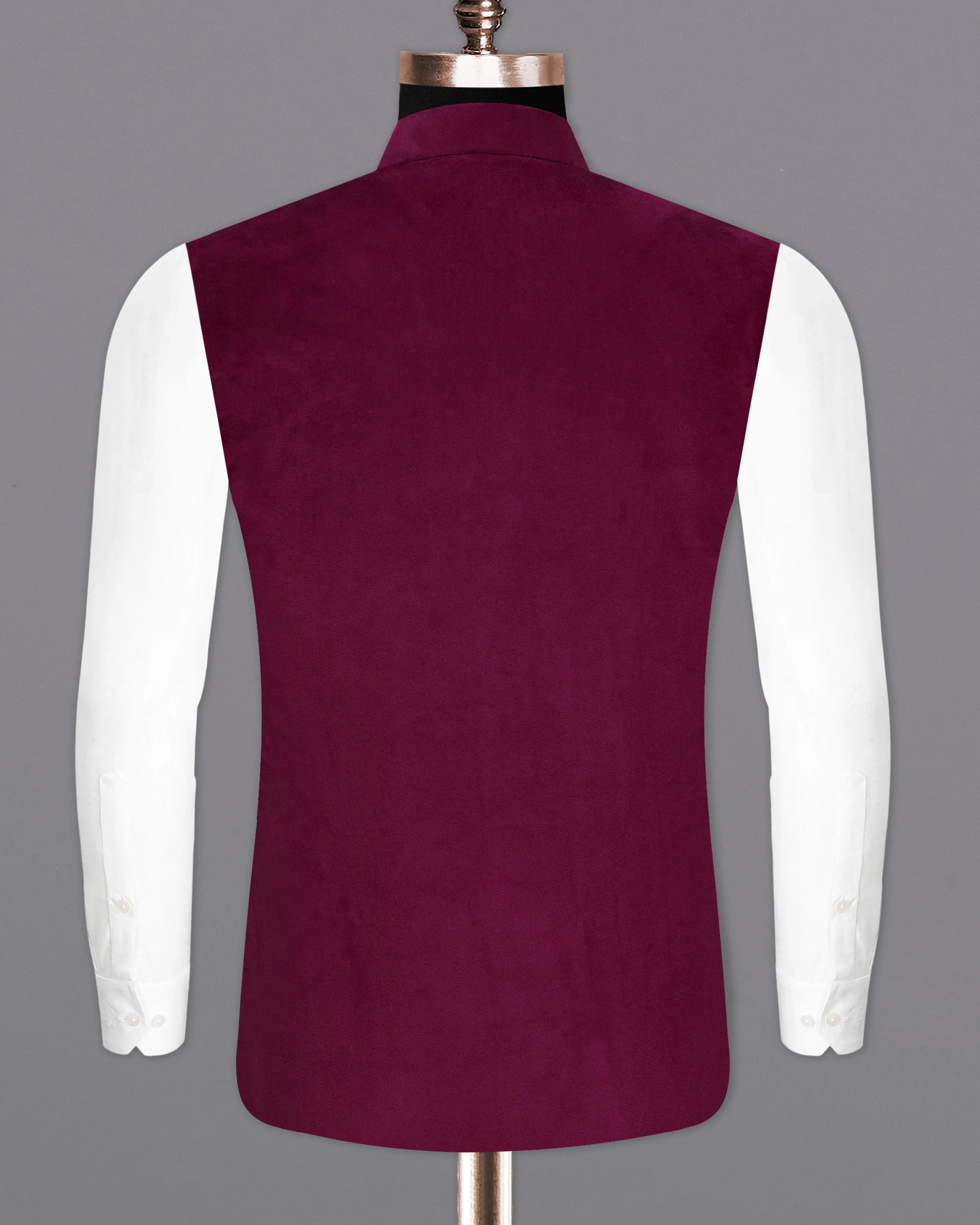 Barossa Maroon Velvet Designer Nehru Jacket