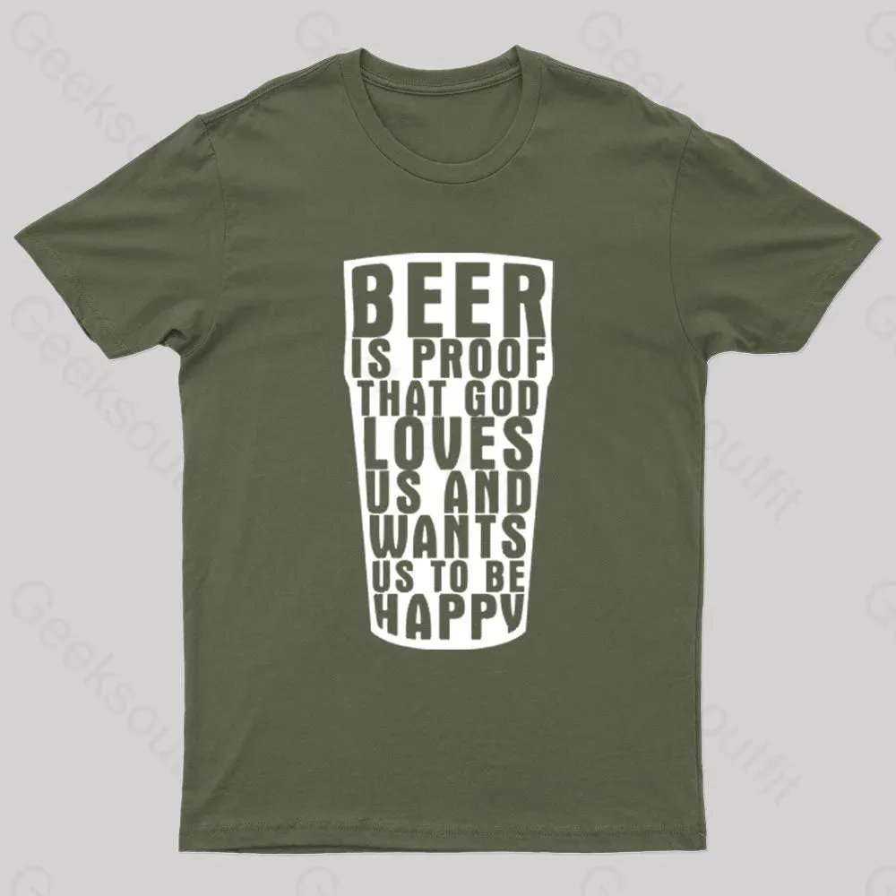 Benjamin Franklin Beer Quote Geek T-Shirt