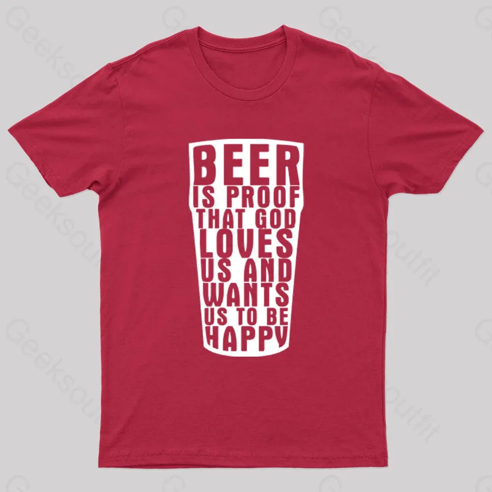 Benjamin Franklin Beer Quote Geek T-Shirt