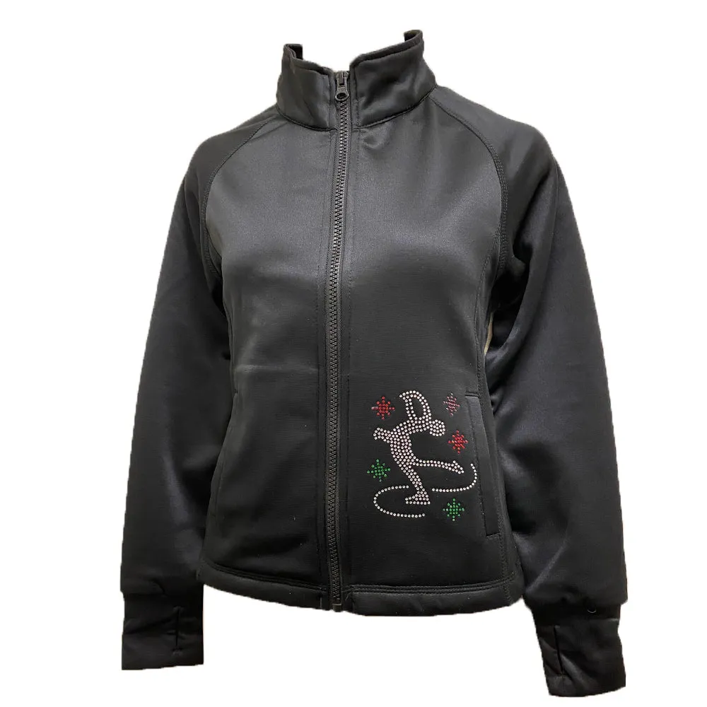 Black Plain Polar Fleece Skating Jacket Snow