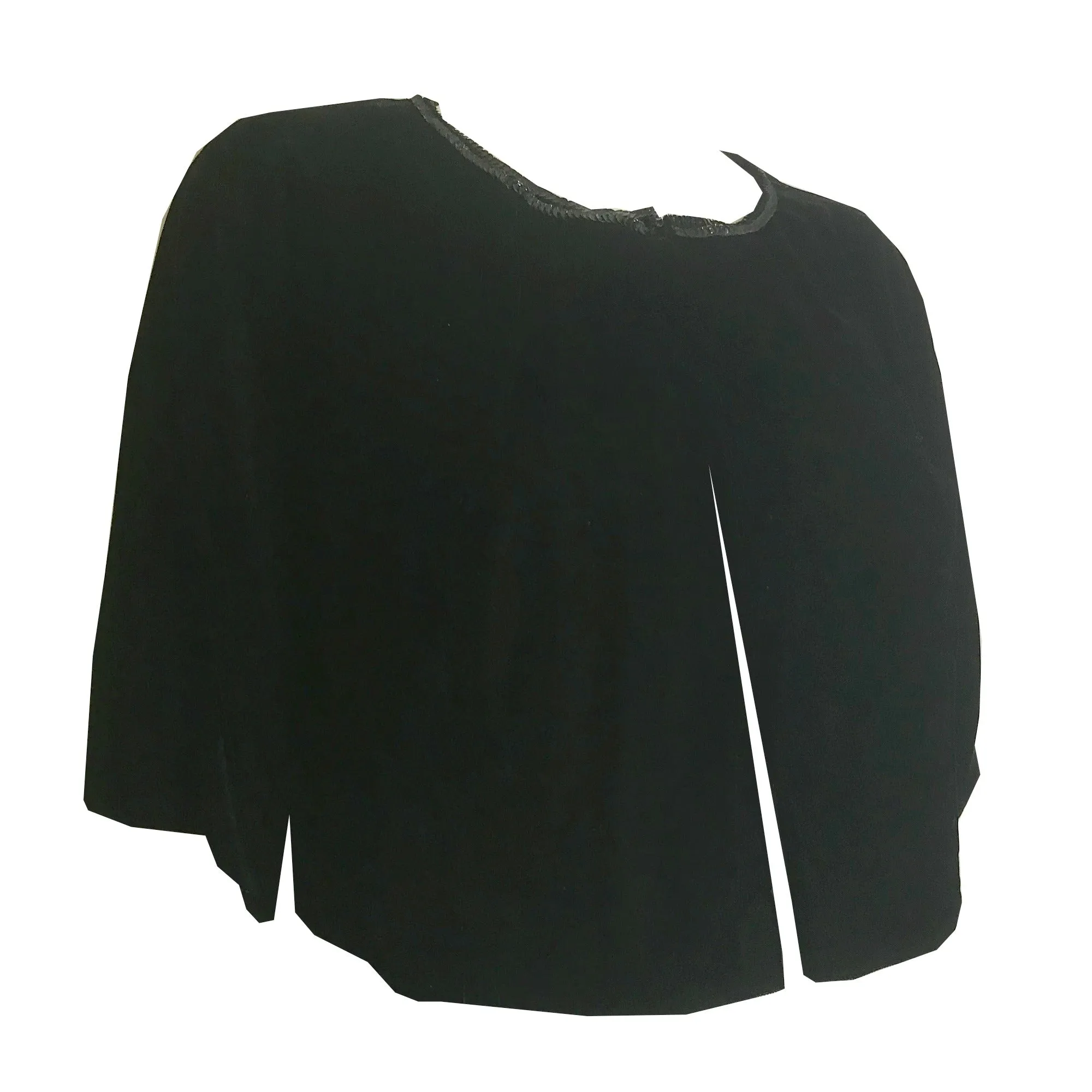 Black Velvet Cropped Jacket with Sequined Neckline circa 1960s