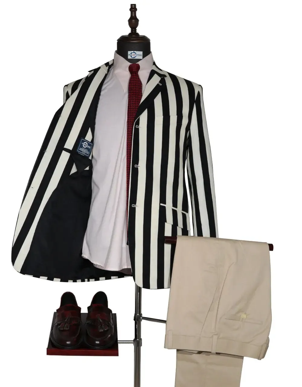 Boating Blazer | Black And White Striped Jacket