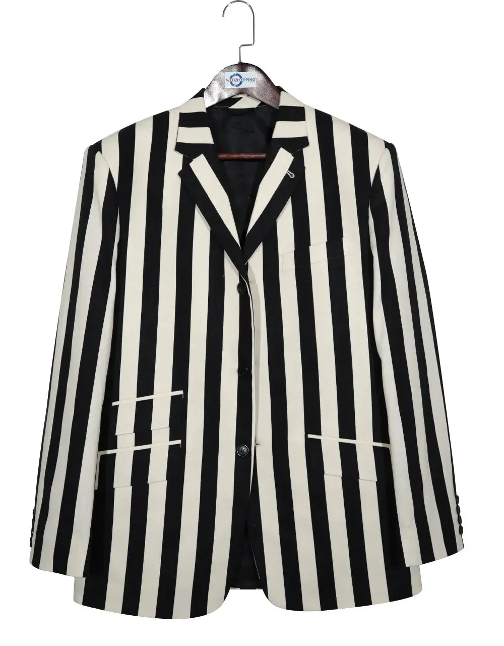 Boating Blazer | Black And White Striped Jacket