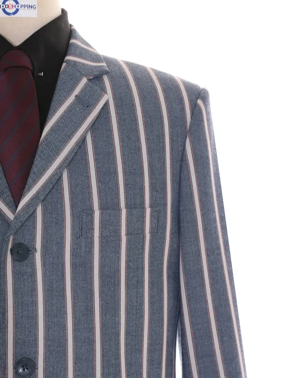 Boating Blazer | Light Grey and White Striped Blazer