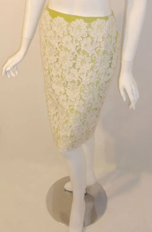 BOB MACKIE Circa 1980s Lace Embroidered Skirt Suit