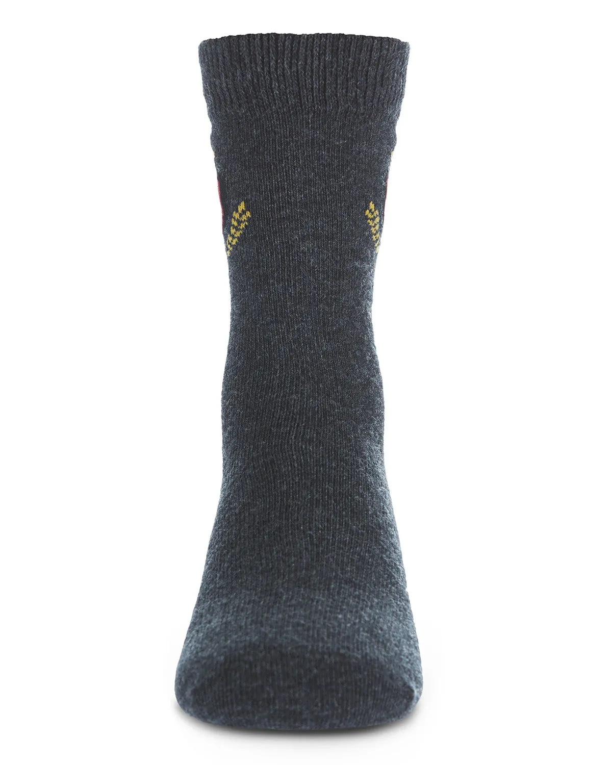 Boys Stitched M Crest Solid Color Dress Crew Socks