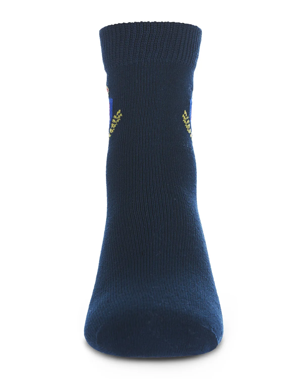 Boys Stitched M Crest Solid Color Dress Crew Socks