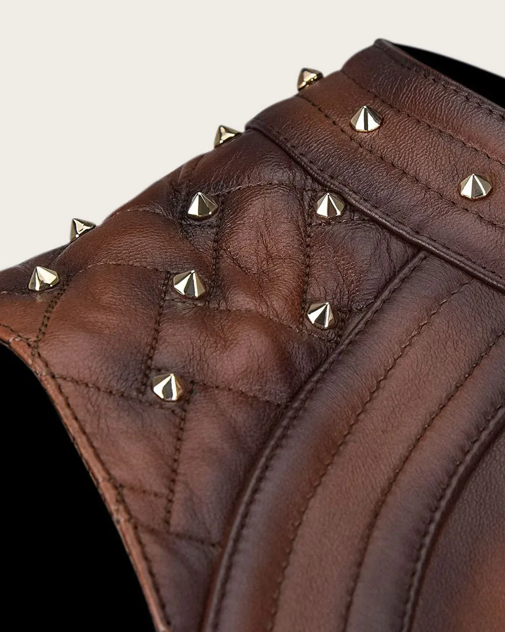 Brown with spike studs vest