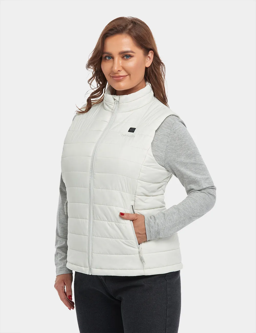 Bundle Deal - Women's Classic Heated Vest (Off-White) & Extra Mini 5K Battery