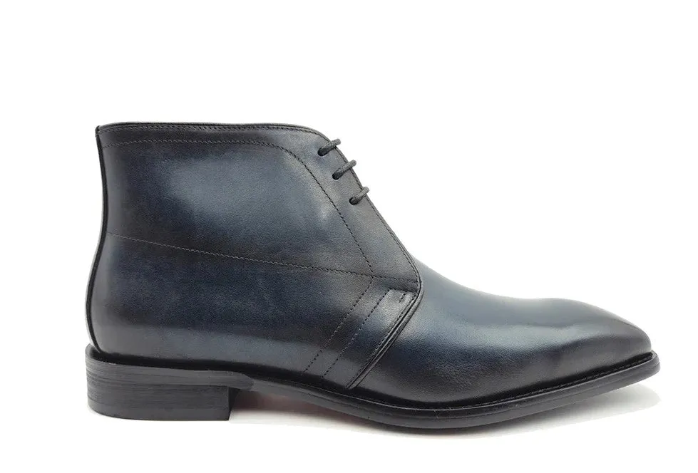 Calfskin Chukka Boot Navy