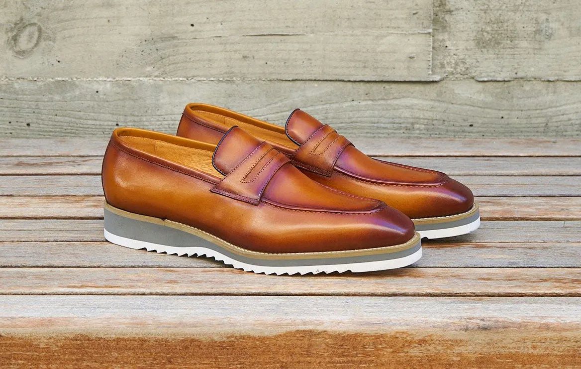 Calfskin Slip-On Penny Loafer Cognac