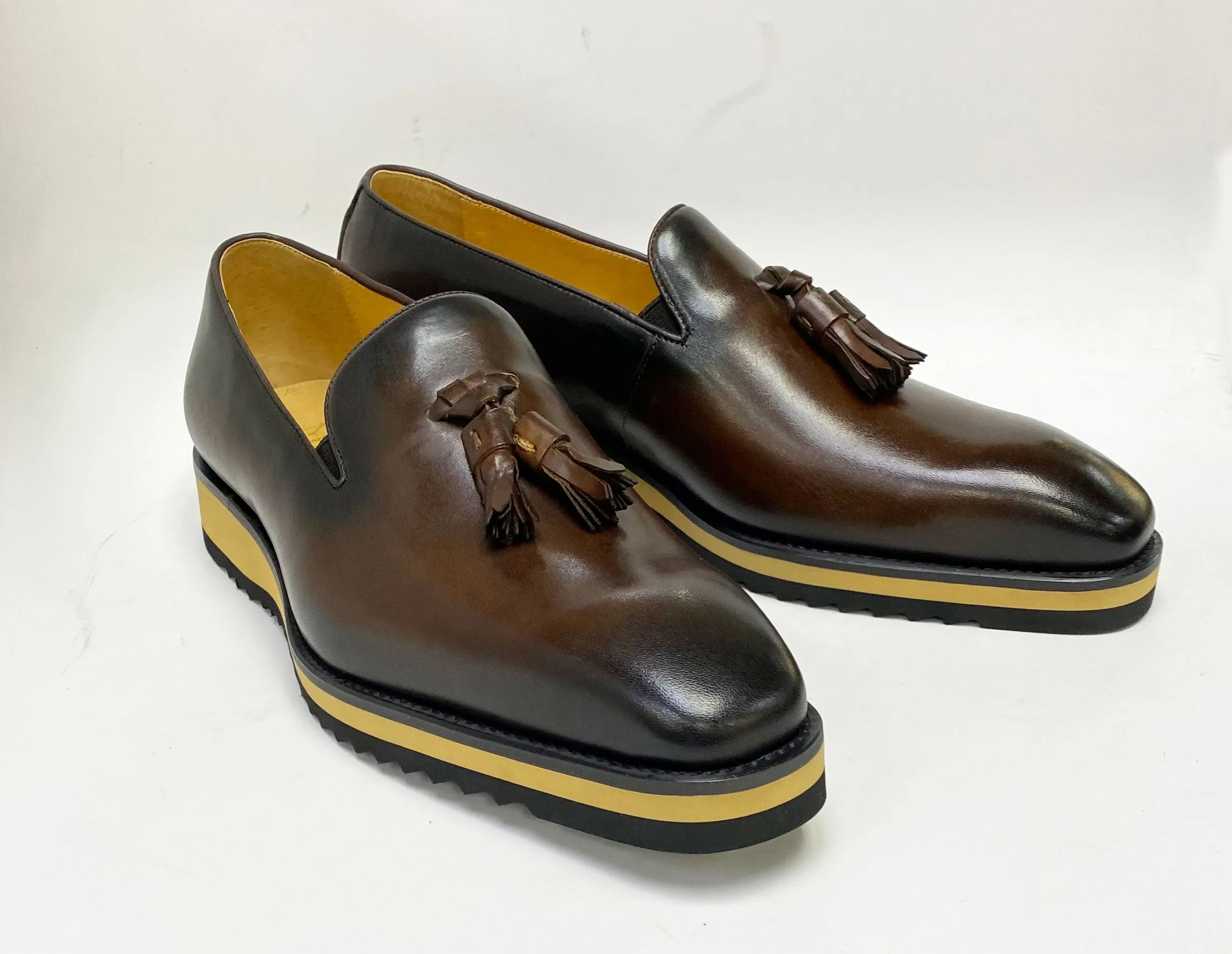 Calfskin Slip-On Tasseled Loafer Chestnut