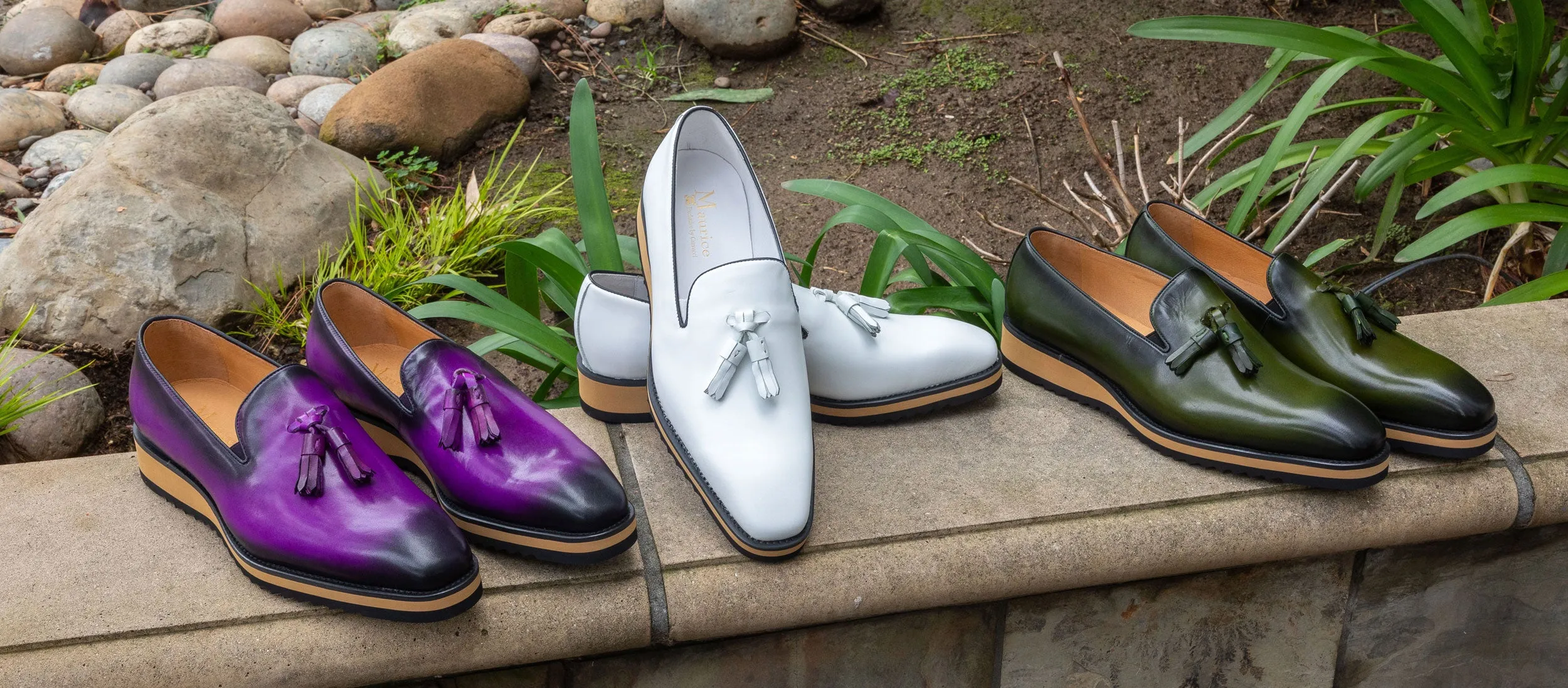 Calfskin Slip-On Tasseled Loafer Purple