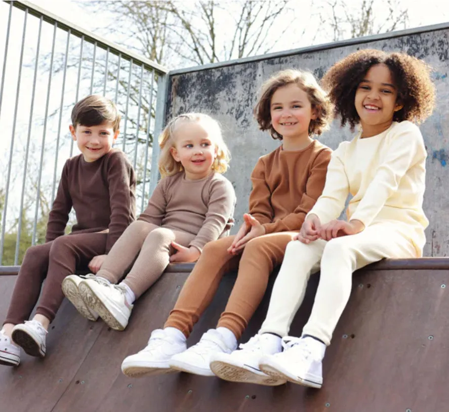 Caramel Children’s Ribbed Loungeset