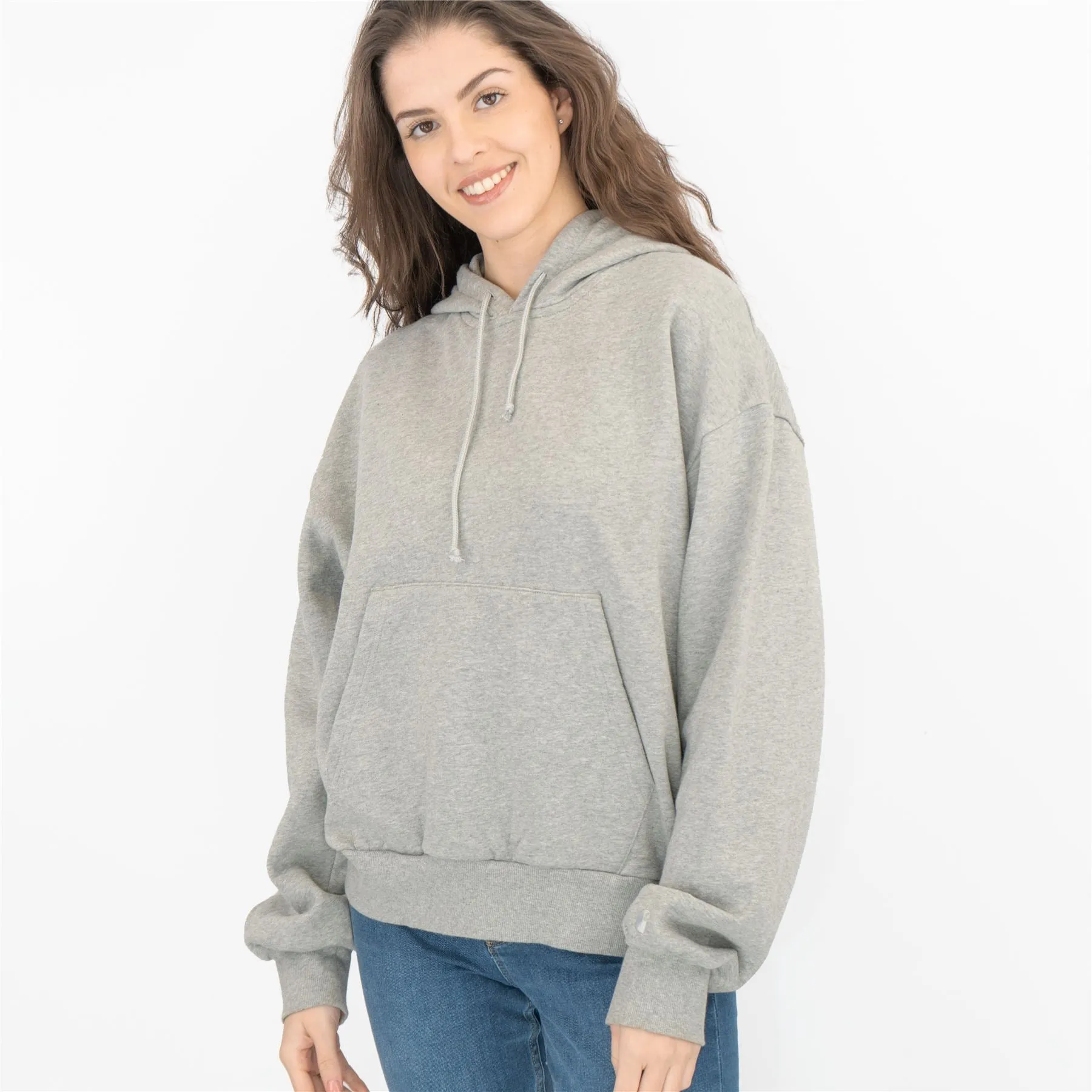 Carhartt Women's Hoodie Grey Casual Comfort Relaxed Fit Cotton Hooded Sweat Tops