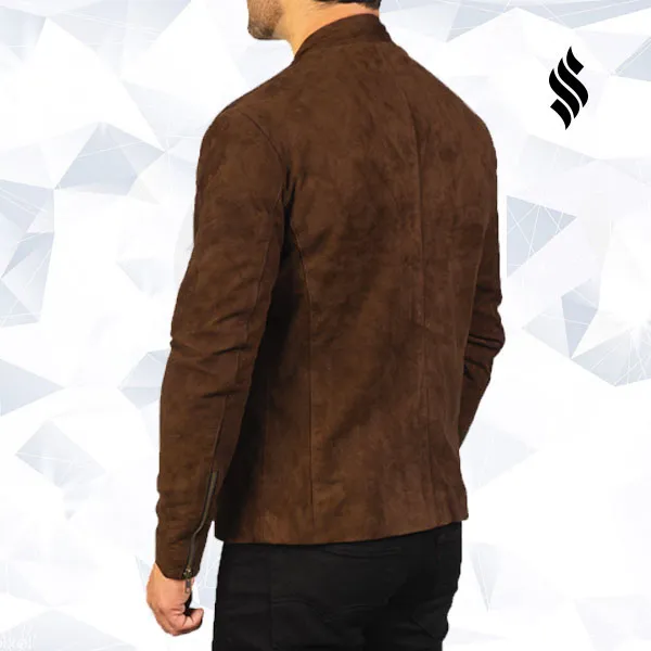 Charcoal Mocha Suede Biker Jacket