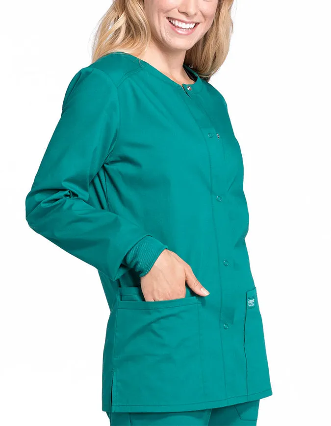 Cherokee Workwear Professionals Women's Snap Front Warm Up Jacket