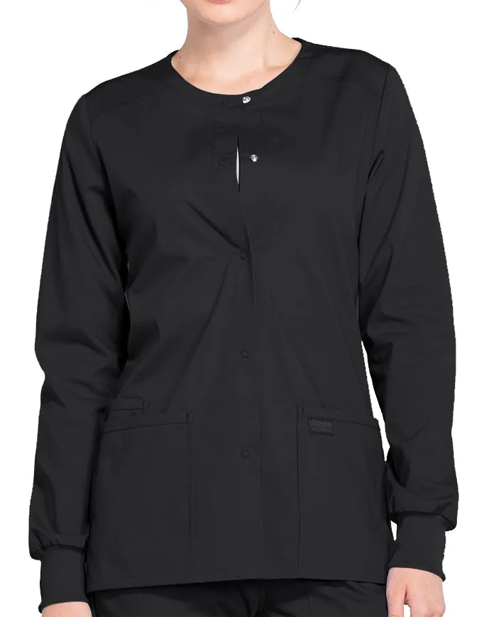 Cherokee Workwear Professionals Women's Snap Front Warm Up Jacket